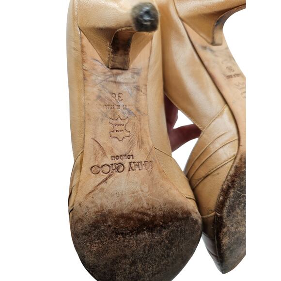 Vtg Y2K Jimmy Choo Womens Sz 36 (US5.5-6) Lizzy=ie beige Leather Heels Pumps - Picture 7 of 8